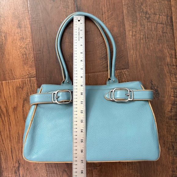 COLE HAAN teal blue textured leather purse, NWOT - Picture 13 of 16